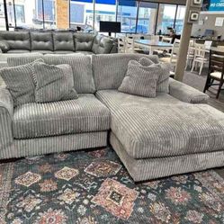 New🌊$10 Down Payment Finance 🌊 Delivery Available 🌊Lindyn Gray 2 Piece Velvet Sectional With Chaise / Couch / 