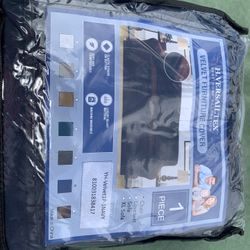 Navy Blue Velvet Chair Cover 