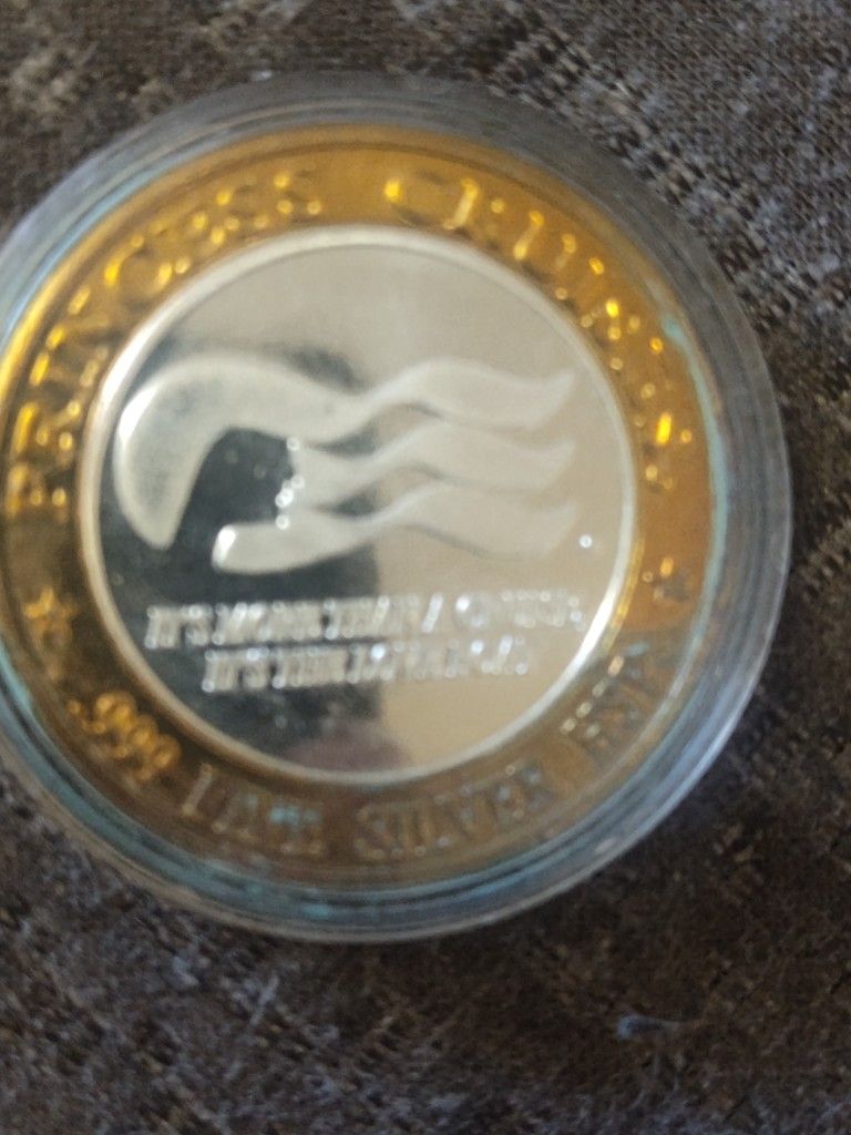 Princess Cruises $10 .999 Silver Casino Chip
