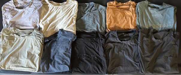 Assorted T Shirts Rhone, Vuori, Patagonia