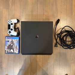 Sony PS4 Pro 1TB Console Bundle Third-Party Controller + Game Cleaned & Tested