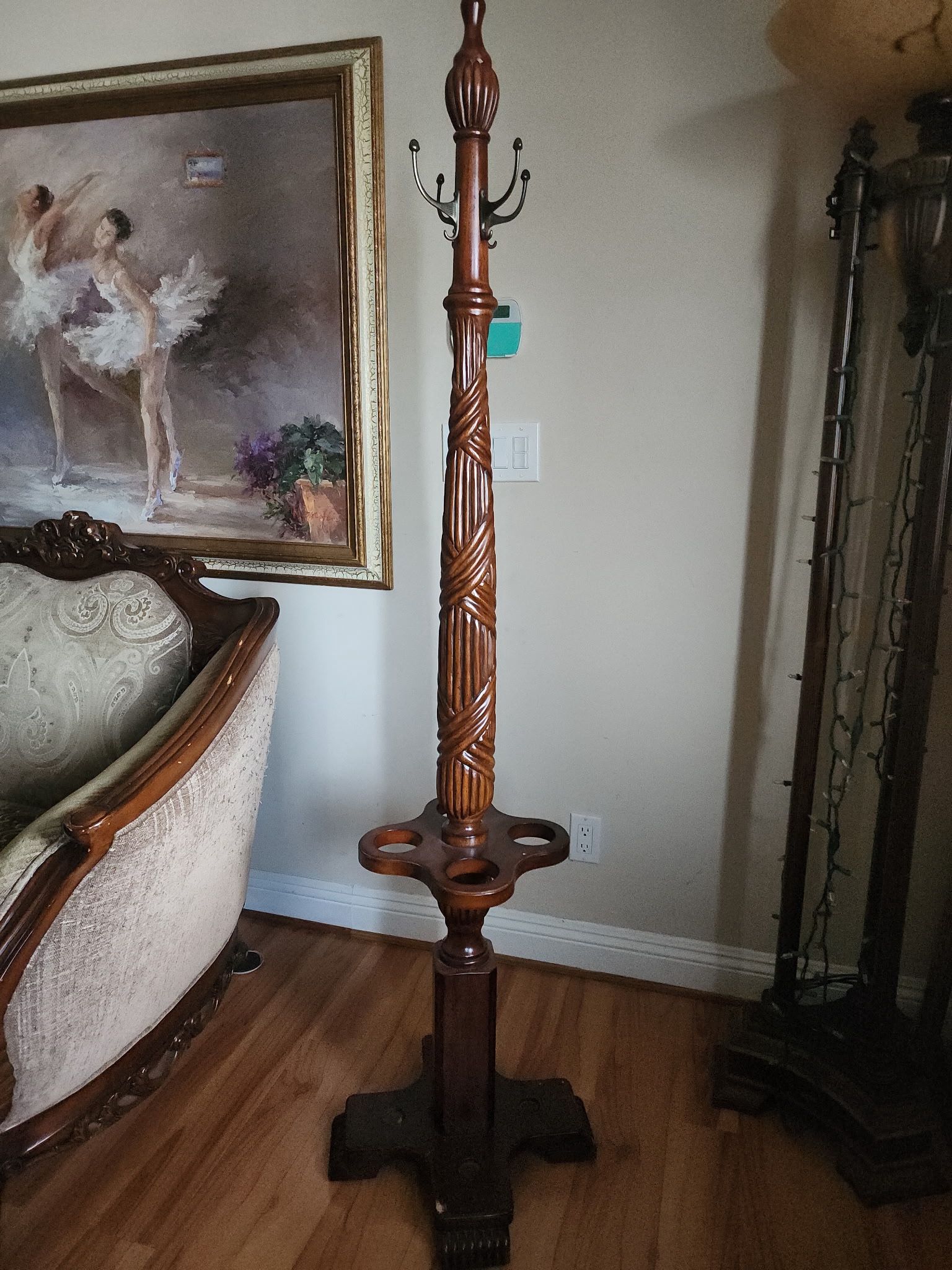 Vintage Wooden Coat & Umbrella Stand