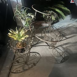2 Bicycle Metal Vintage Plant Gardening Holders  