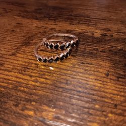Rose Gold Ring With Black Diamonds Size 11