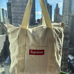 Supreme Canvas Tote Bag White