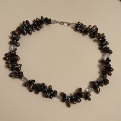 Blister Pearls  ,turquoise  And  Aquamarine  Beads  Necklace 18’