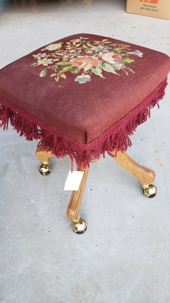 Antique Piano Stool - -
