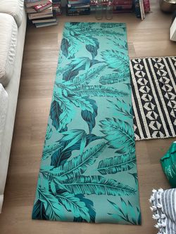Tropical Print Yoga Mat with Carry Strap