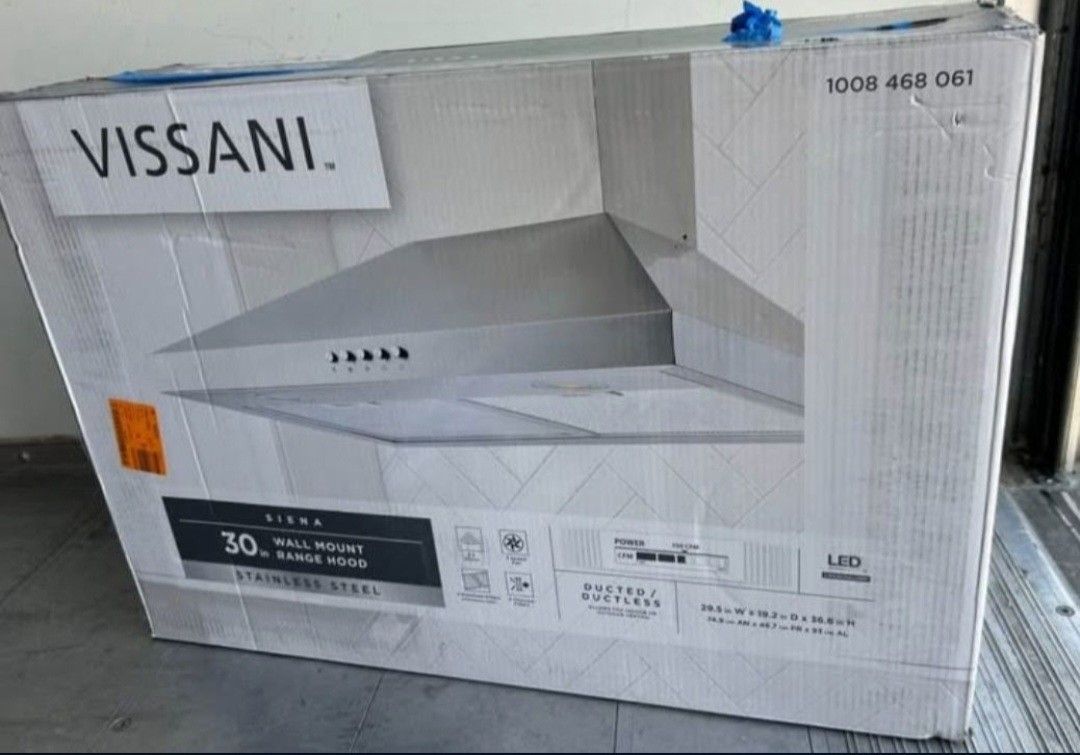 New 30 In Range Hood Stainless Steel