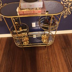 Art Deco Gold and Glass Mirror Tables (Assorted)