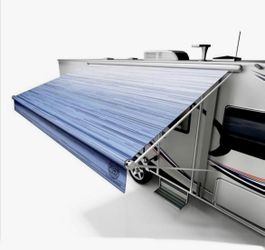 Heavy-Duty RV Awning Fabric Replacement 10ft - RV Canopy Replacement, 19.5oz Heat-Sealed Vinyl, UV- Resistant, Sunproof, NEW • Reg. List Price $114.99