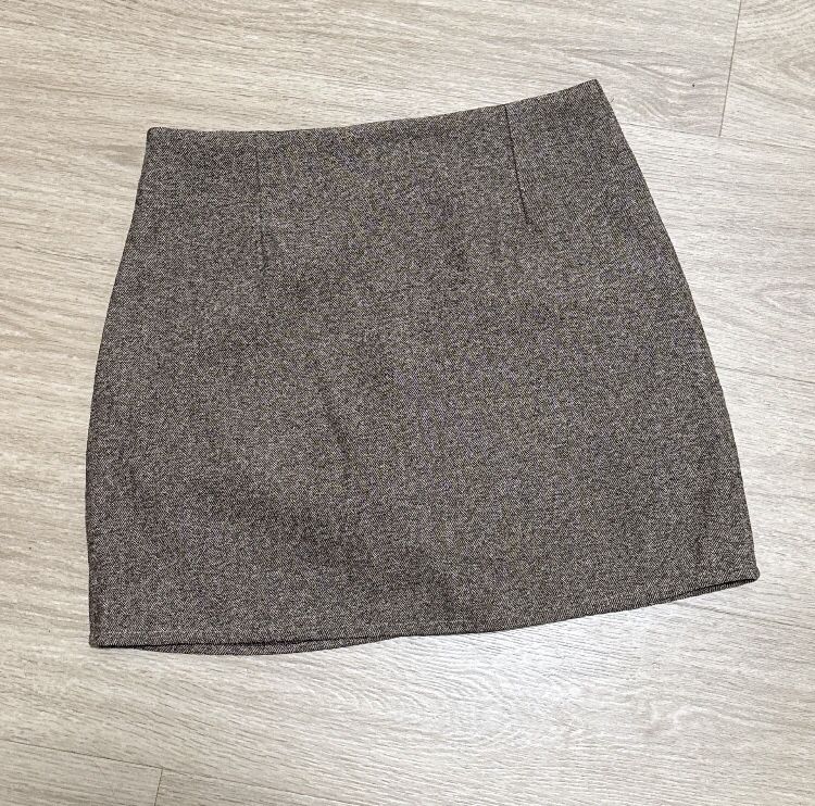CNC Gray Pencil Mini Skirt for Work L