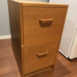 Wooden Two-Drawer Filing Cabinet 