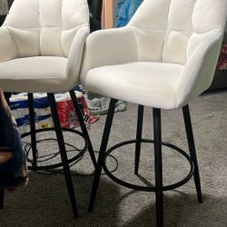 PENDING SALE White velvet Barstools (x2)