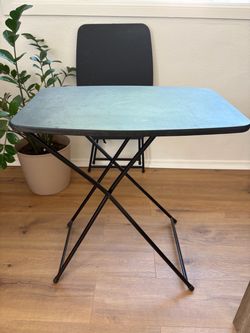 26" Adjustable Height Personal Black Folding Table