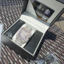 Iced Out White/Rose Gold Watch