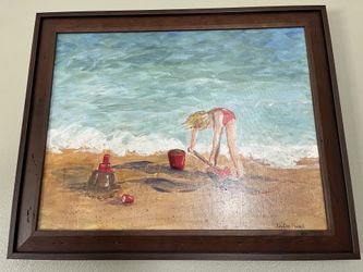 Painting - Girl On Beach