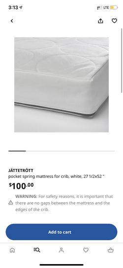 New IKEA JATTETROTT Pocket Spring Crib Mattress Firm