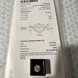 1.94 Ct Round Cut Lab Grown Diamond F Color VVS2 Ideal Cut IGI Certified