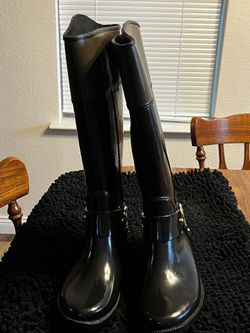 MK Black/Brown Tall Rainboots Size 8