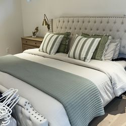 King Mattress Heagdboard Side table 