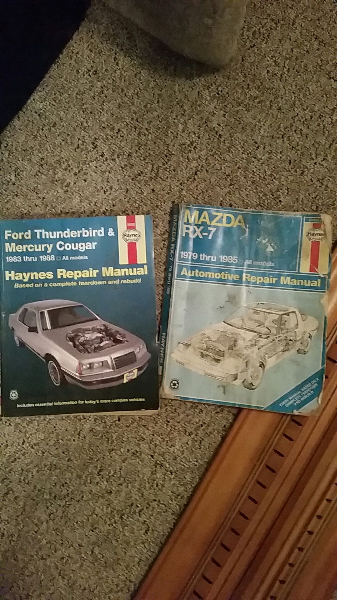 Ford Thunderbird and Mazda RX-7 repair manuals