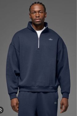 All blue quarter zip set