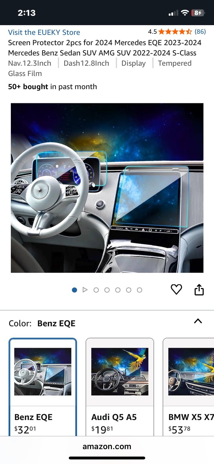 2023-2024 Mercedes EQE Screen Protector S-Class