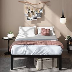 Black Metal Platform Twin Bed w/ mattress