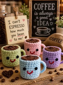 Brand New,  Crocheted Coffee Cup