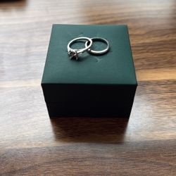 2 Pc Platinum Mounting And Band Ring Size 5