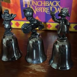 RARE DISNEY SOLVER PLATED PEWTER CLASIC MINI BELLS