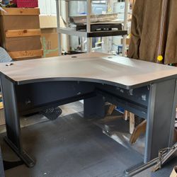 Desk + Table + File Cabinet 