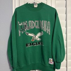 VTG Y2K RETRO  PHILADELPHIA EAGLES NUTMEG 1993 GREEN SWEATSHIRT SIZE L