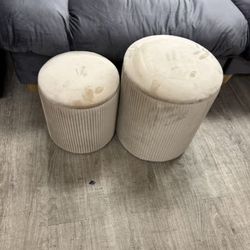 New round ottoman with storage, set of 2
