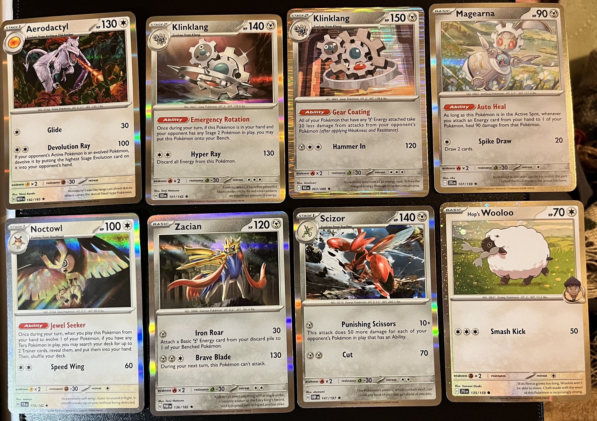 10 Pokemon TCG Aerodactyl Klinklang Noctowl Magearna Scizor etc