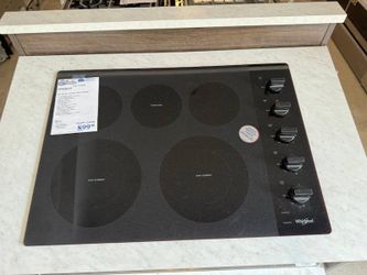 Whirlpool 30" Black Electric Cooktop with Two Dual Radiant Elements