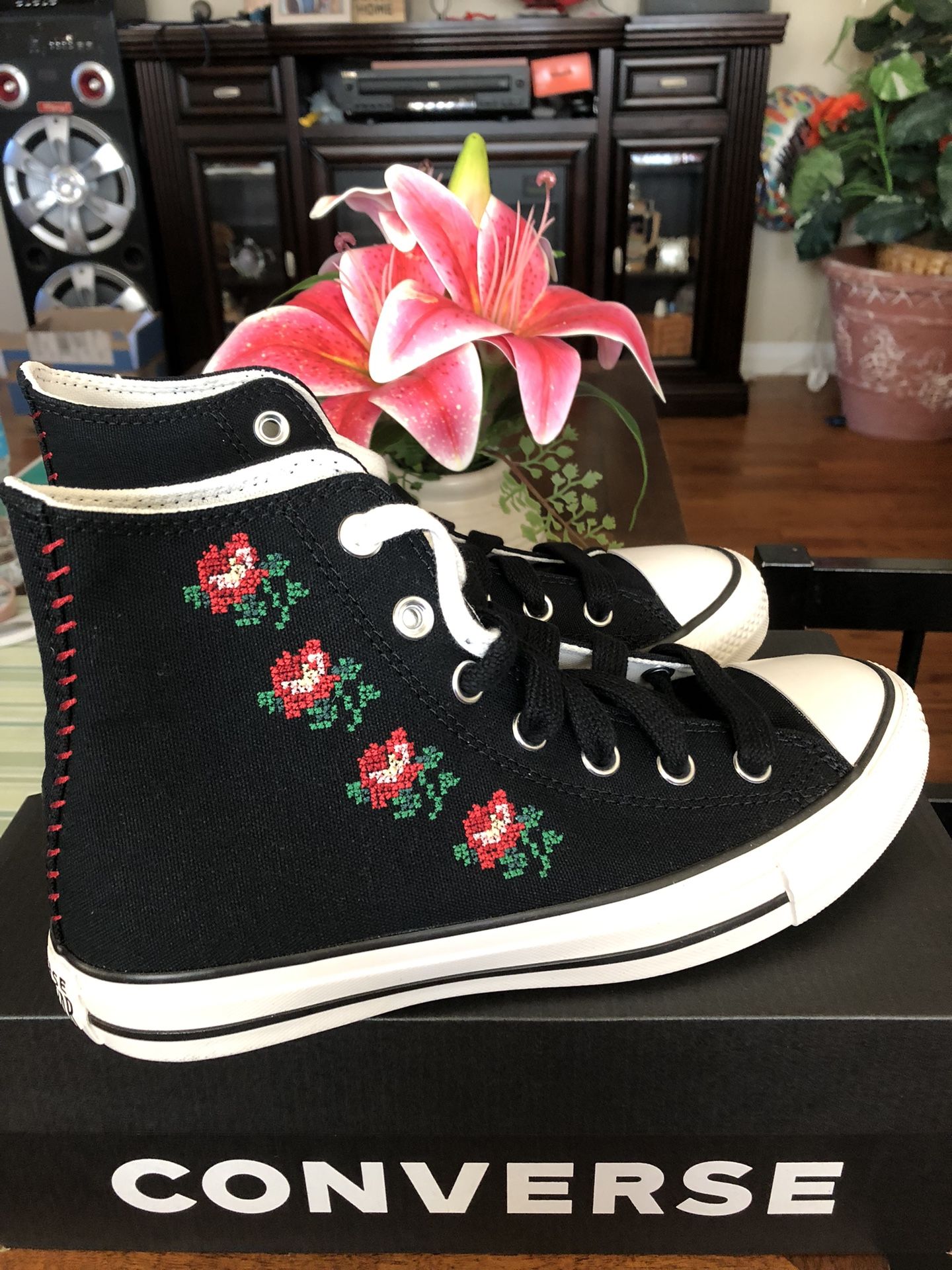 Chuck Taylor All Star Rose Cross Stitch