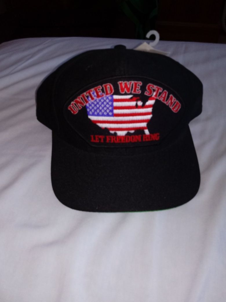 NWT Black USA MILITARY PATRIOTIC AMERICAN FLAG HAT