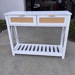 New 39.3"x11.8"x31.5 White Wooden Entryway Console Table Kitchen Console Cabinet