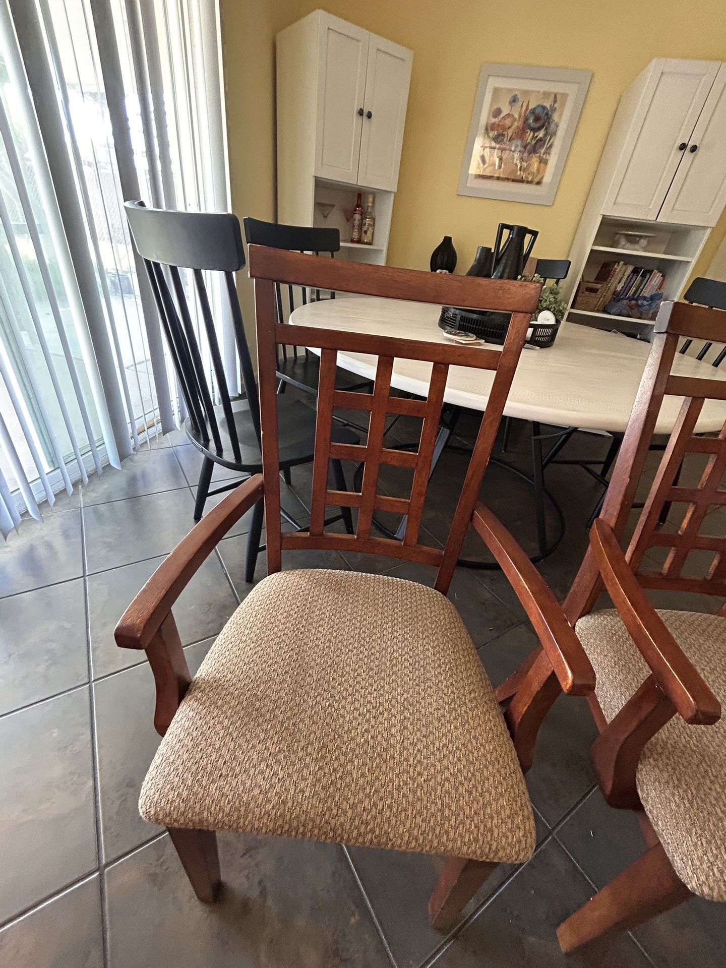 Solid Wood Dining Table With 6 Chairs