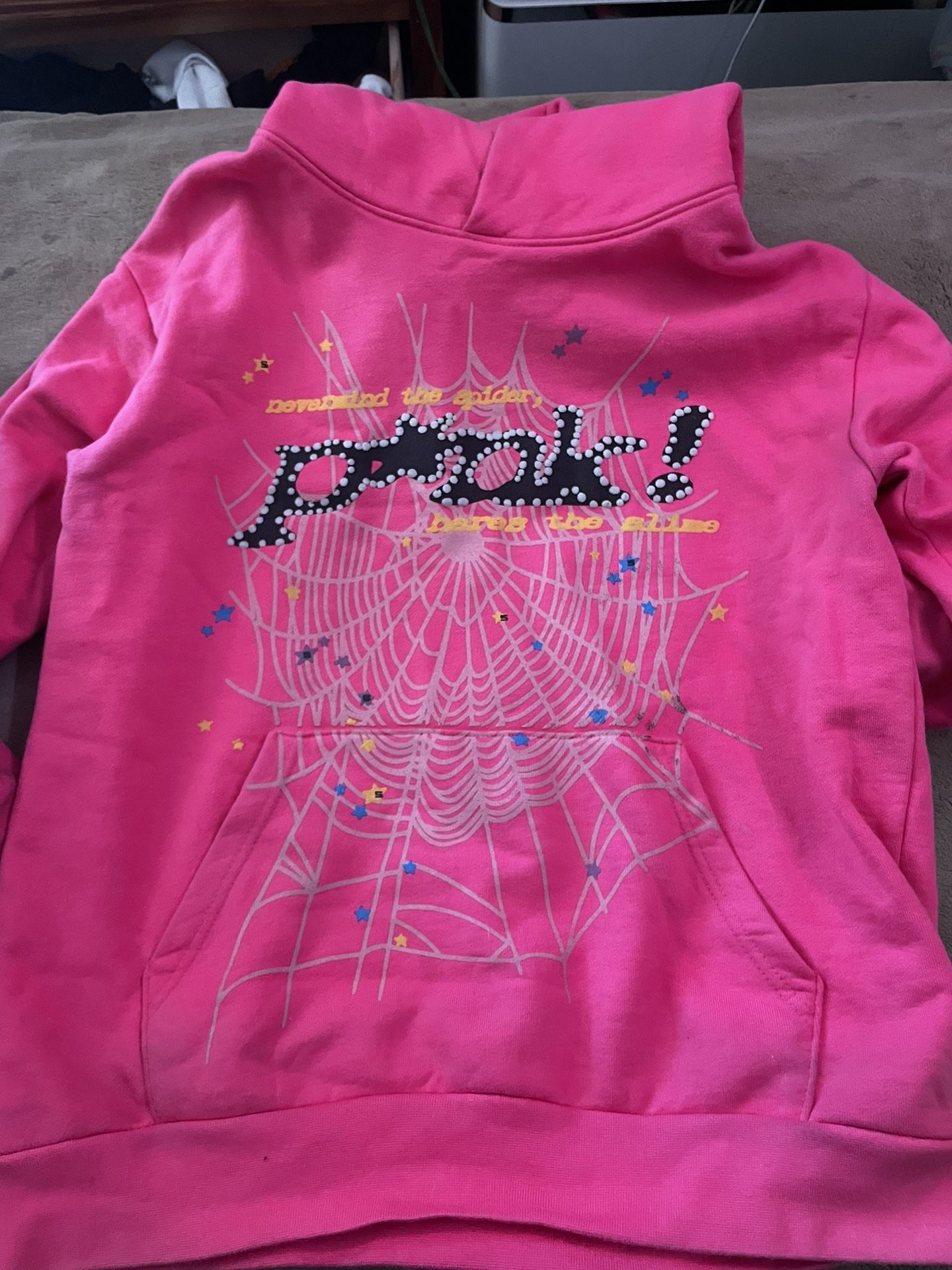 Pink Spider Hoodie “ Pink In Black” Size Medium