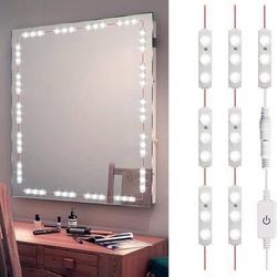 new Hollywood Style LED Vanity Mirror Lights Kit 3M 10Ft Ultra Bright Dimmable White Under Cabinet Lights Closet Kitchen Counter LED Light Waterproof 