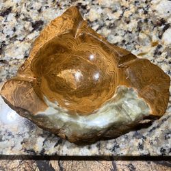1960s Brutalist Onyx Ashtray   Great  Mid Century Piece  