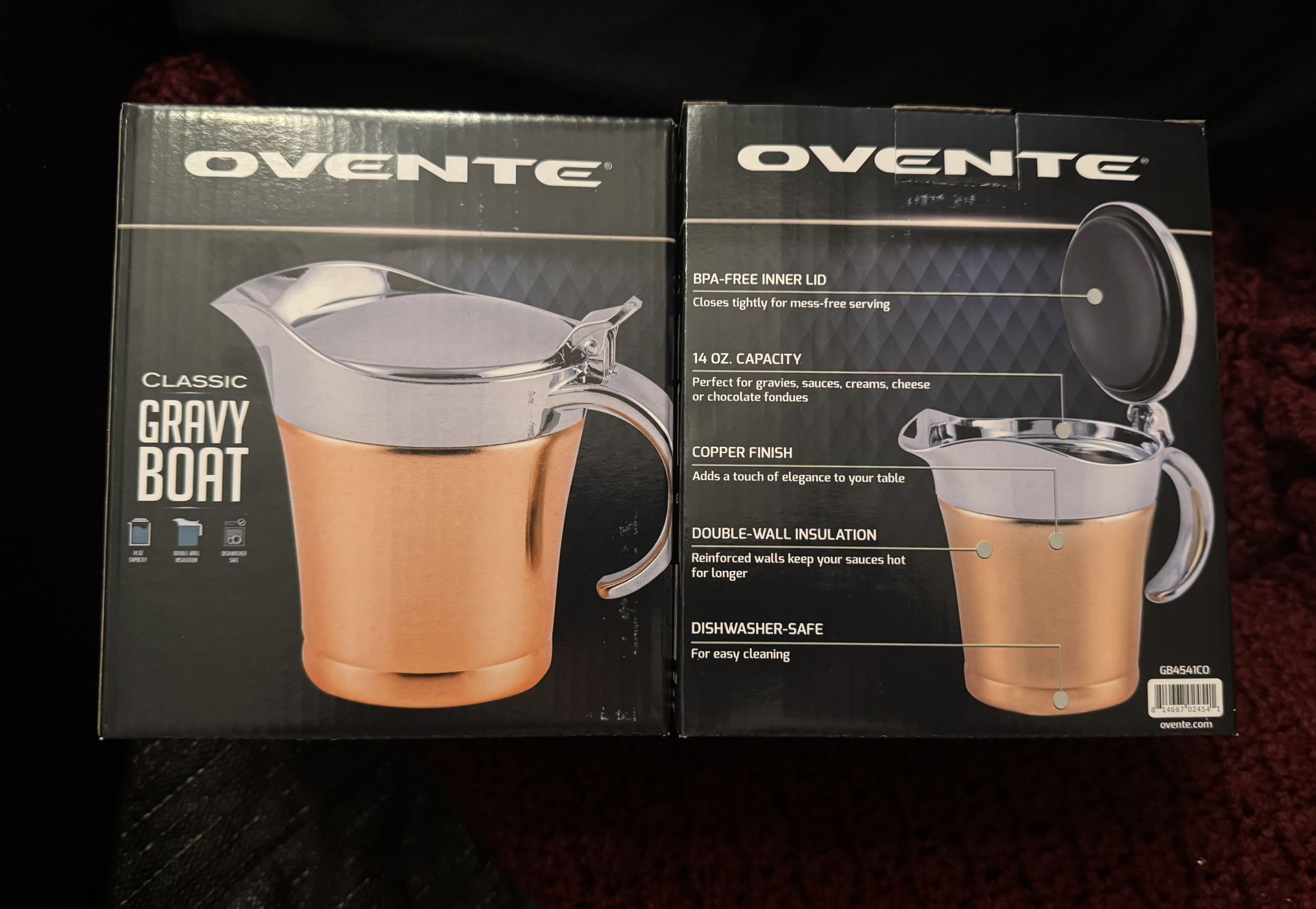 2 Copper 14oz Gravy Boat Pitchers