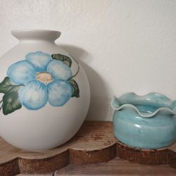 Hand Painted Round Vase/Handmade Bowl/Vase