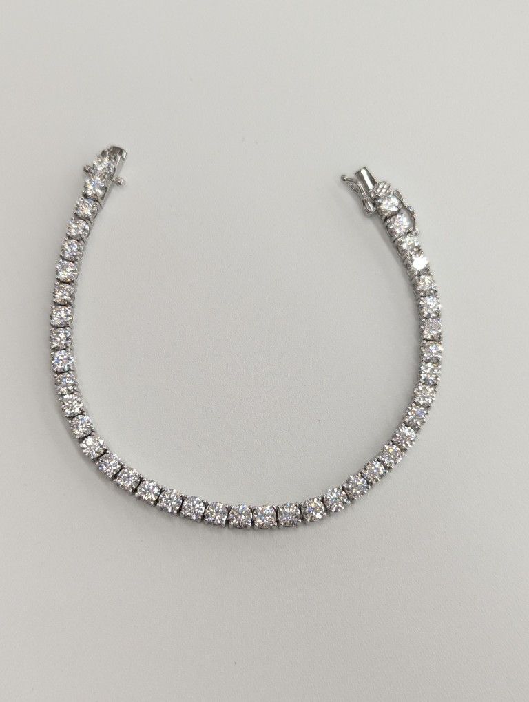 925 Sterling Silver Moissanite Diamond Tennis Bracelet