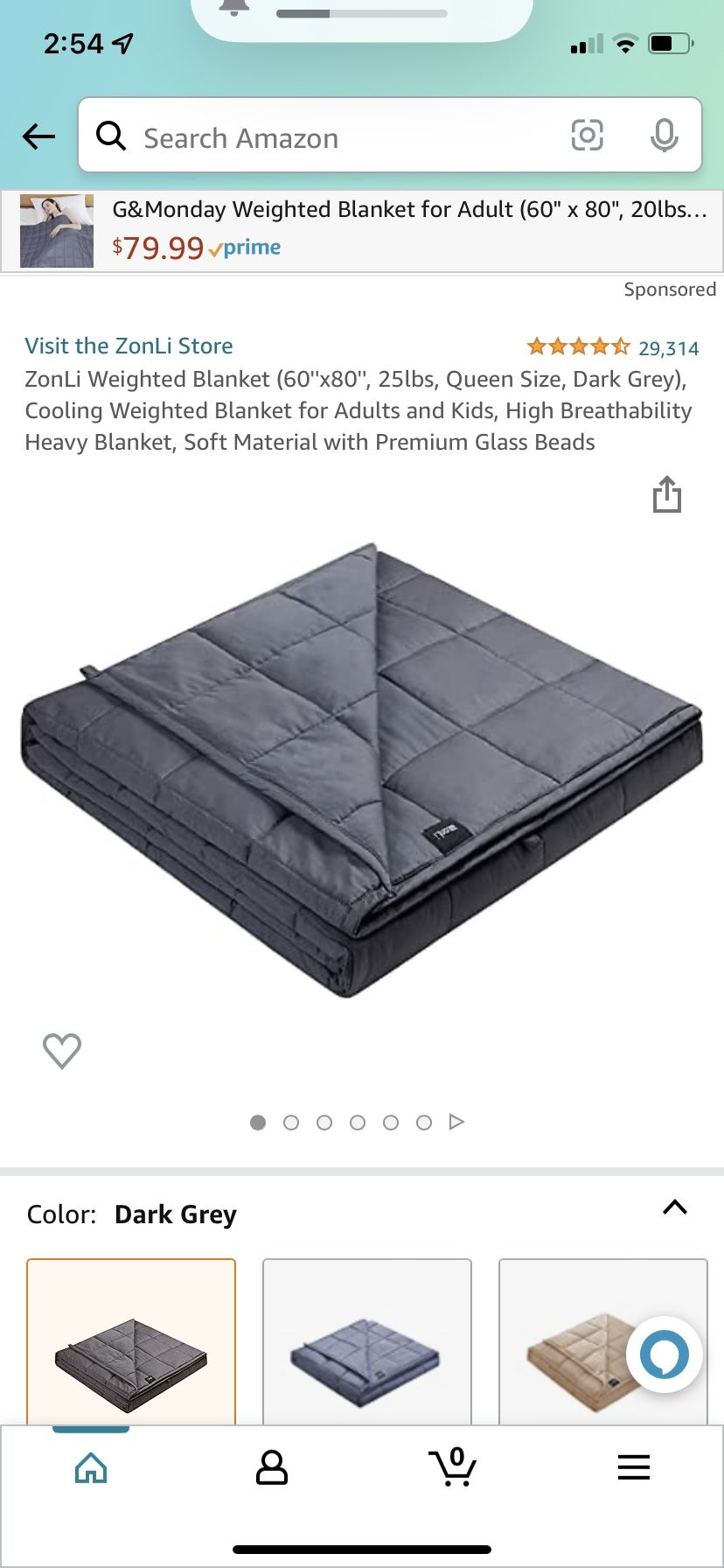 Weighted Blanket, Dark Grey, Queen