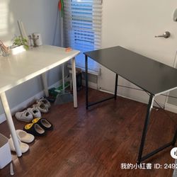 All Used Once. Table. Trash Can 