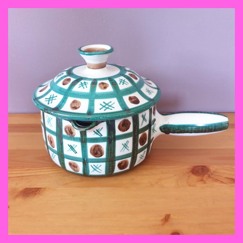 France Pottery Ceramic Pan Pot Casserole Italian MCM Robert Picault Vallauris